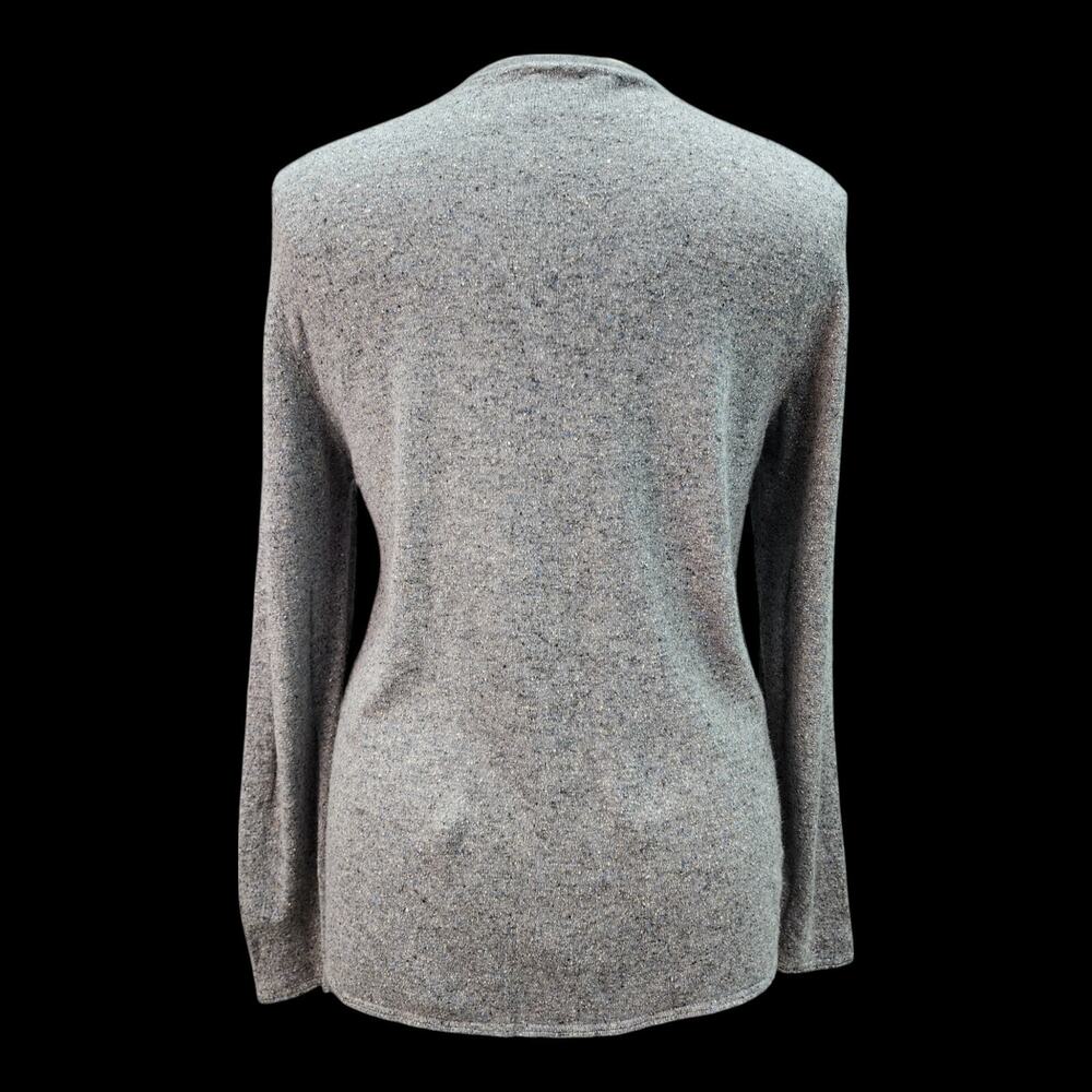 Billy Reid Sweater Mens Large V-Neck Silk Wool Gray Heather Lightweight Italy - Picture 3 of 12